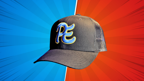 Premier Hat (Blue with Yellow Outline)